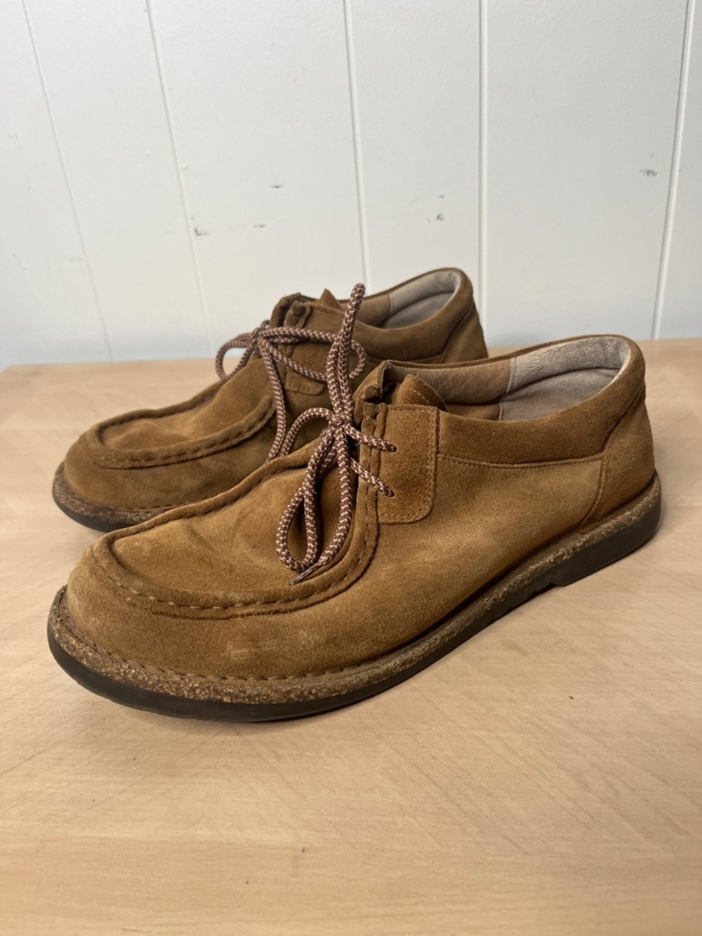 Birkenstock Pasadena II Casual Suede Lace-Up Shoes in Brown Moc-toe size 43